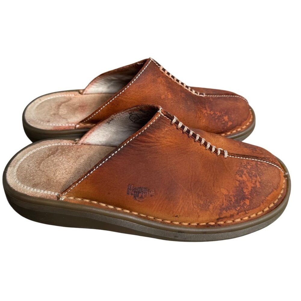 Dr Martens 8A63  Women's Size 5 Brown Leather Slip On Mules Loafers Shoes